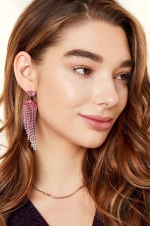 Rhinestone earrings with details - Holiday Essentials Multi Copper h5 Picture3